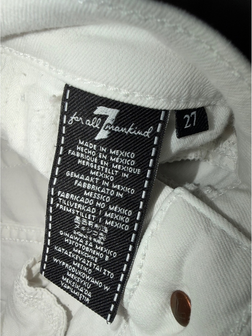7 For All Mankind White Skinny S 27 Designer Stretch Luxury - Picture 7 of 7